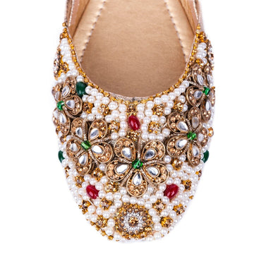 Multi-Color Pearl Embroidered Women Khussa